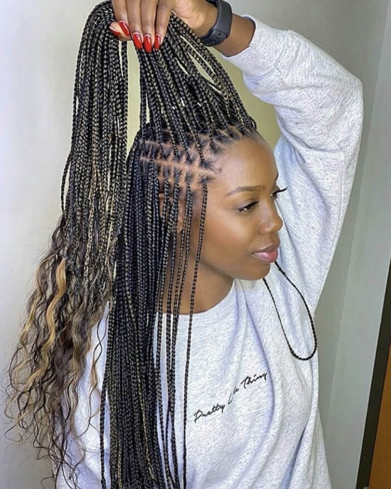 knotless braids women knotless braid with curly ends Luxe Digital