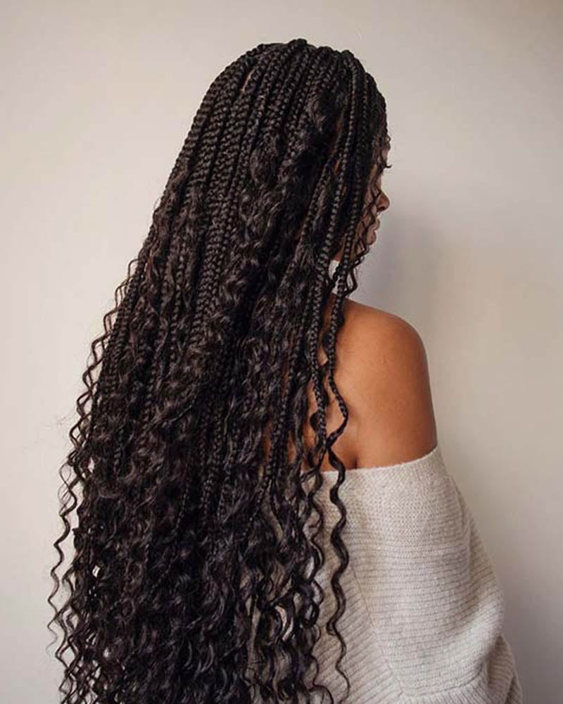 knotless braids women knotless braid with loose curls Luxe Digital