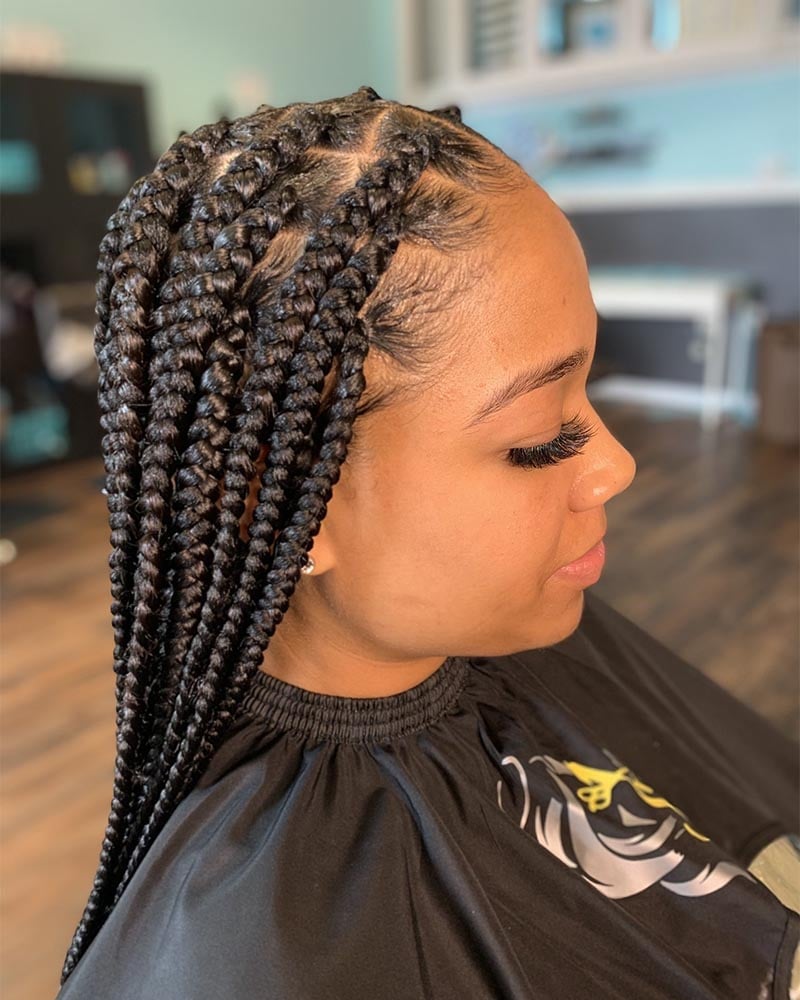 knotless braids women medium knotless braid Luxe Digital
