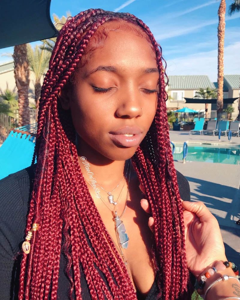 knotless braids women red knotless braids Luxe Digital