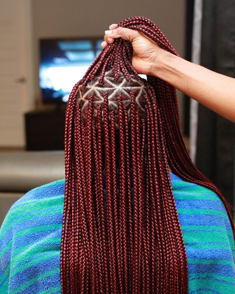 knotless braids women triangle pattern knotless braids Luxe Digital