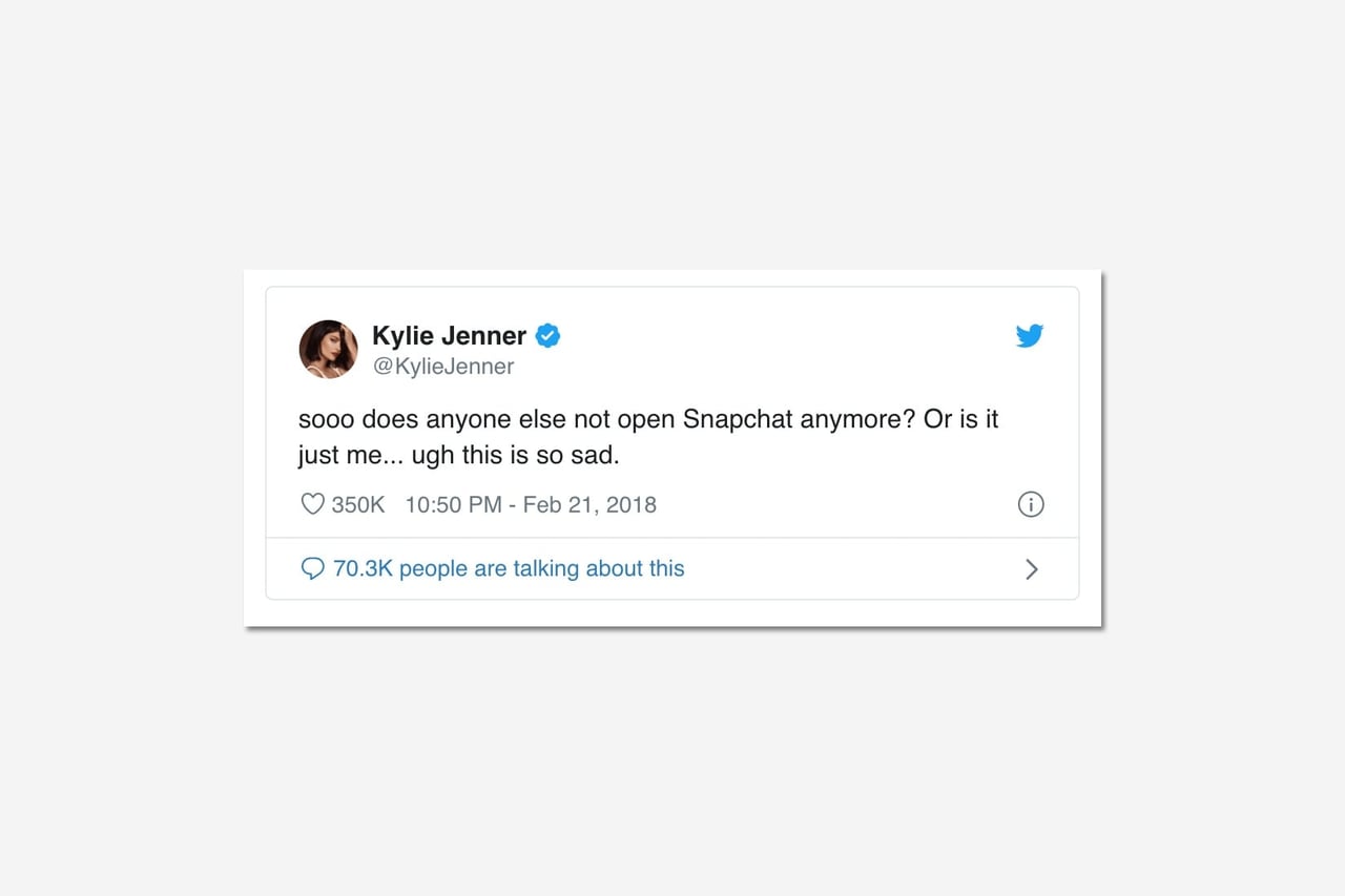 Kylie Jenner Snapchat Twitter post DTC luxury - Luxe Digital