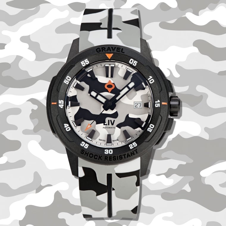 LIV Gravel 001 Swiss automatic watch in camo - Luxe Digital