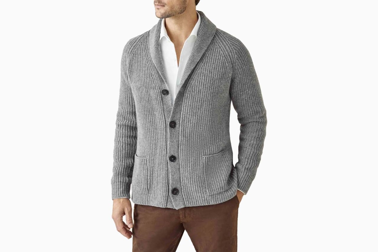 luca faloni autumn winter 2022 italy chunky knit cashmere cardigan - Luxe Digital