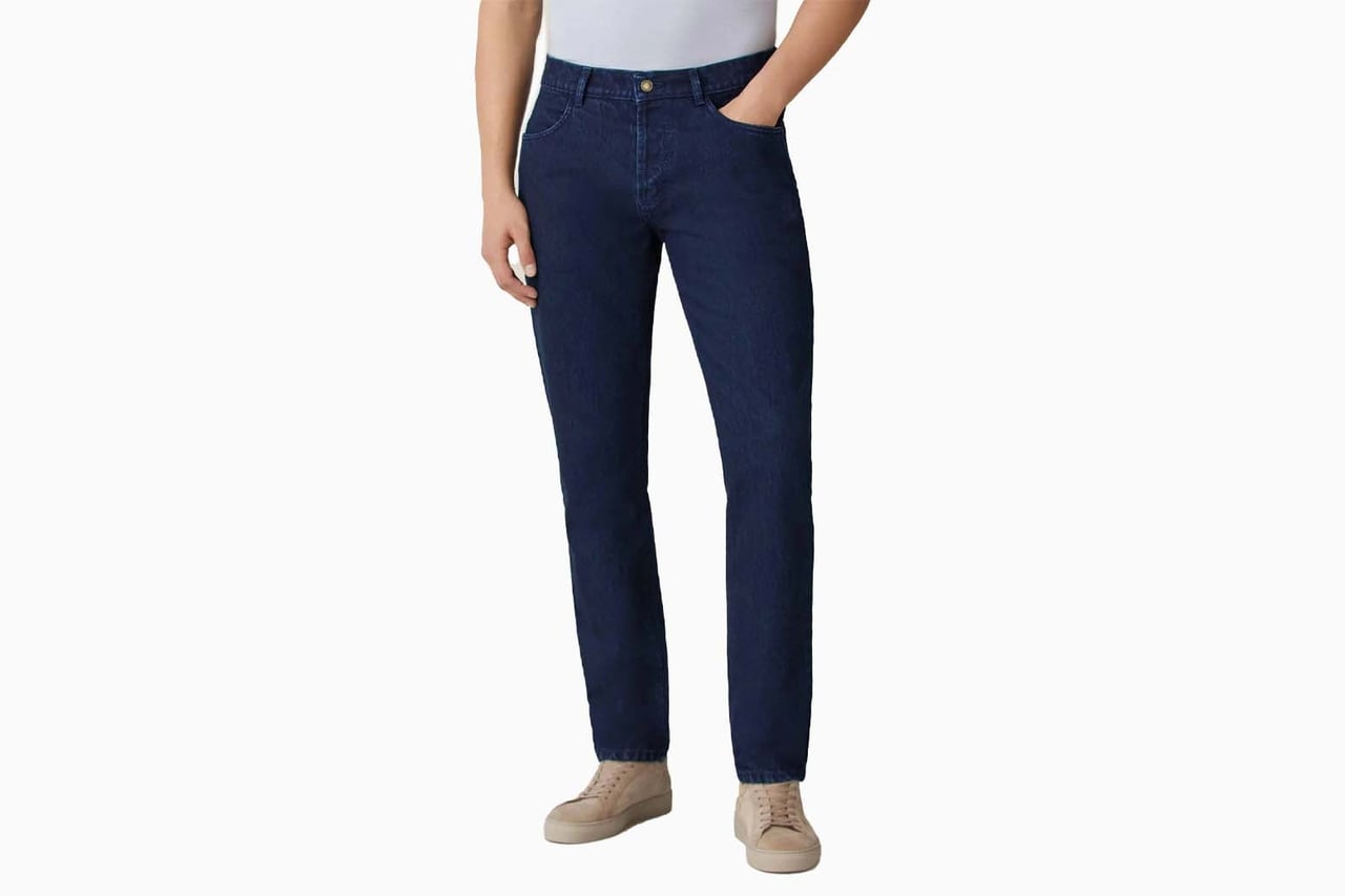 luca faloni autumn winter 2022 italy dark blue jeans - Luxe Digital