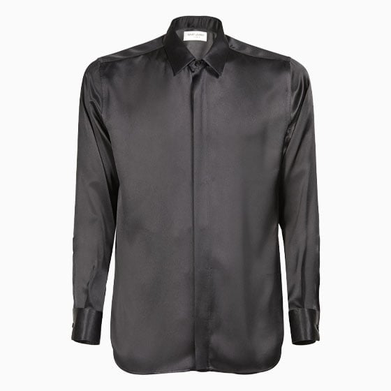 luisaviaroma party outfit men saint laurent yves silk shirt - Luxe Digital