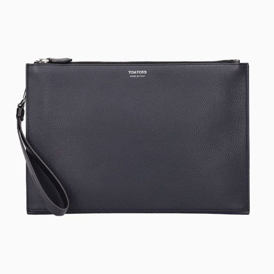 luisaviaroma party outfit men tom ford flat leather pouch with strap - Luxe Digital