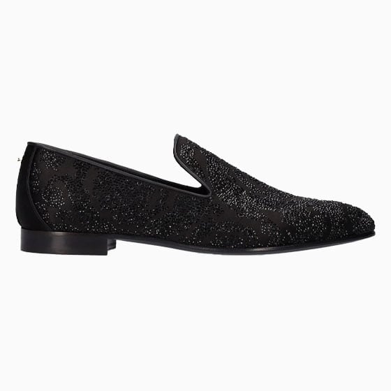 luisaviaroma party outfit men versace baroque hotfix crystals loafers - Luxe Digital