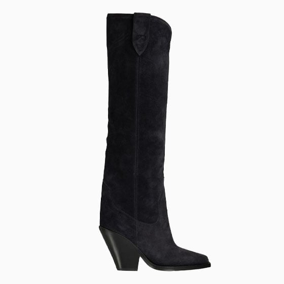 luisaviaroma party outfit women isabel marant lomero tall suede boots - Luxe Digital