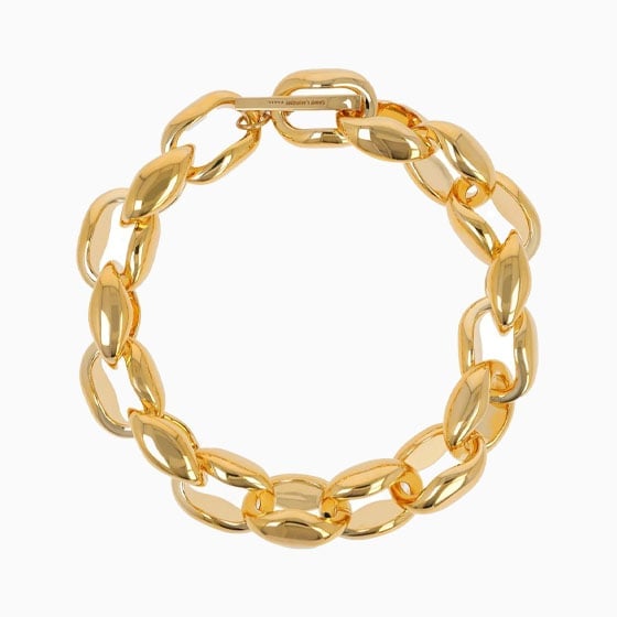 luisaviaroma party outfit women saint laurent oversize modernist link necklace - Luxe Digital