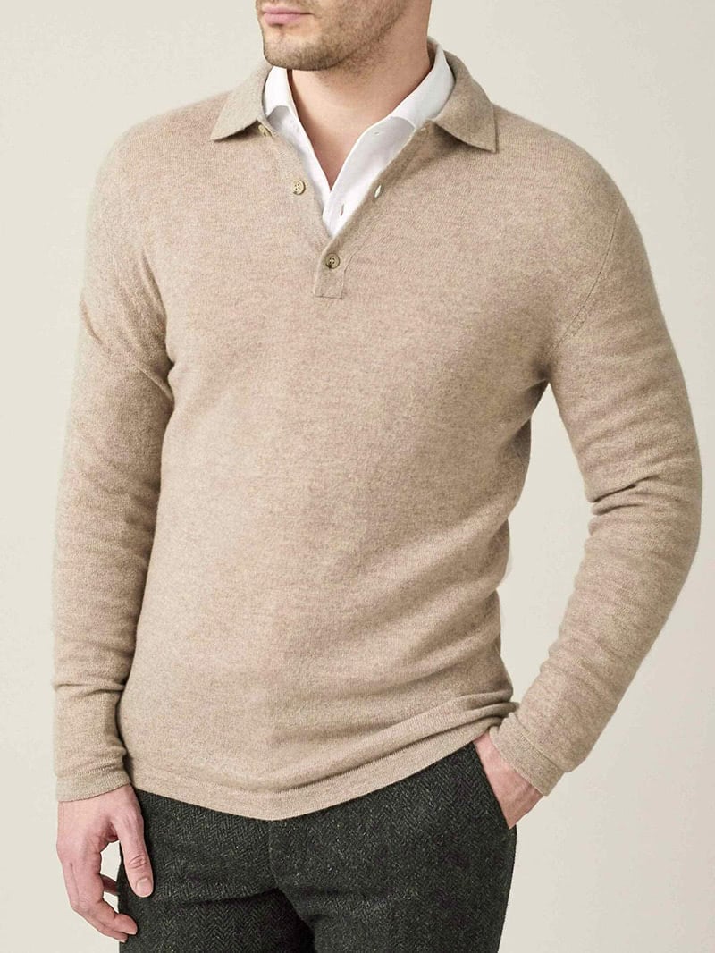 luxury menswear luca faloni cashmere polo sweater luxe digital