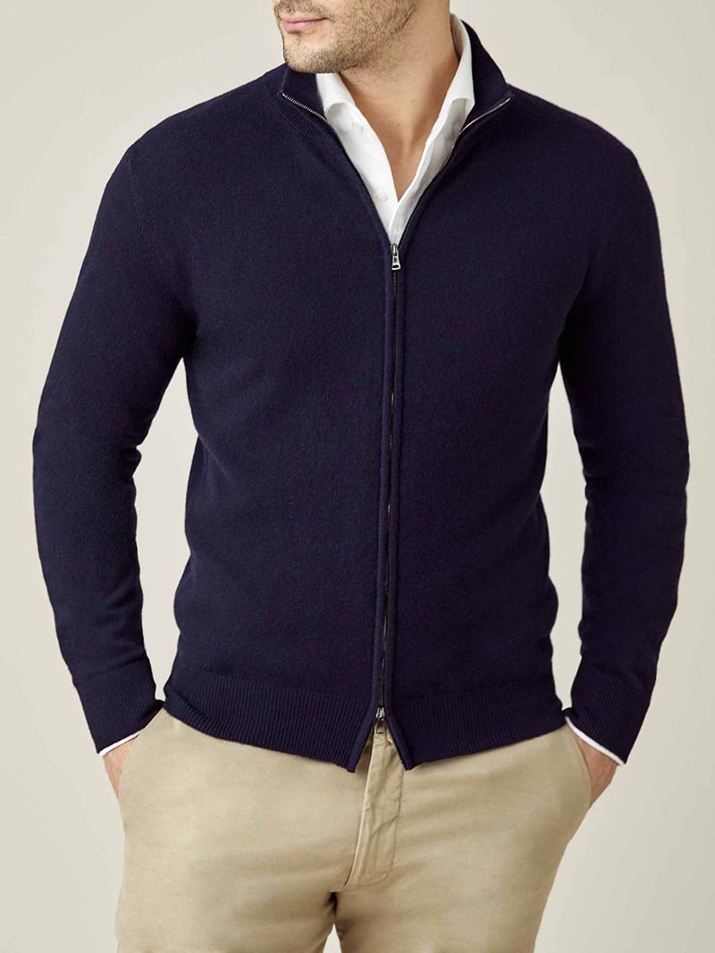 luxury menswear luca faloni cashmere zip cardigan luxe digital