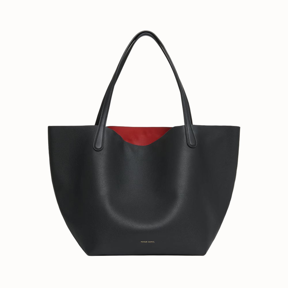Mansur Gavriel Everyday Soft Tote in Black/Flamma - Luxe Digital