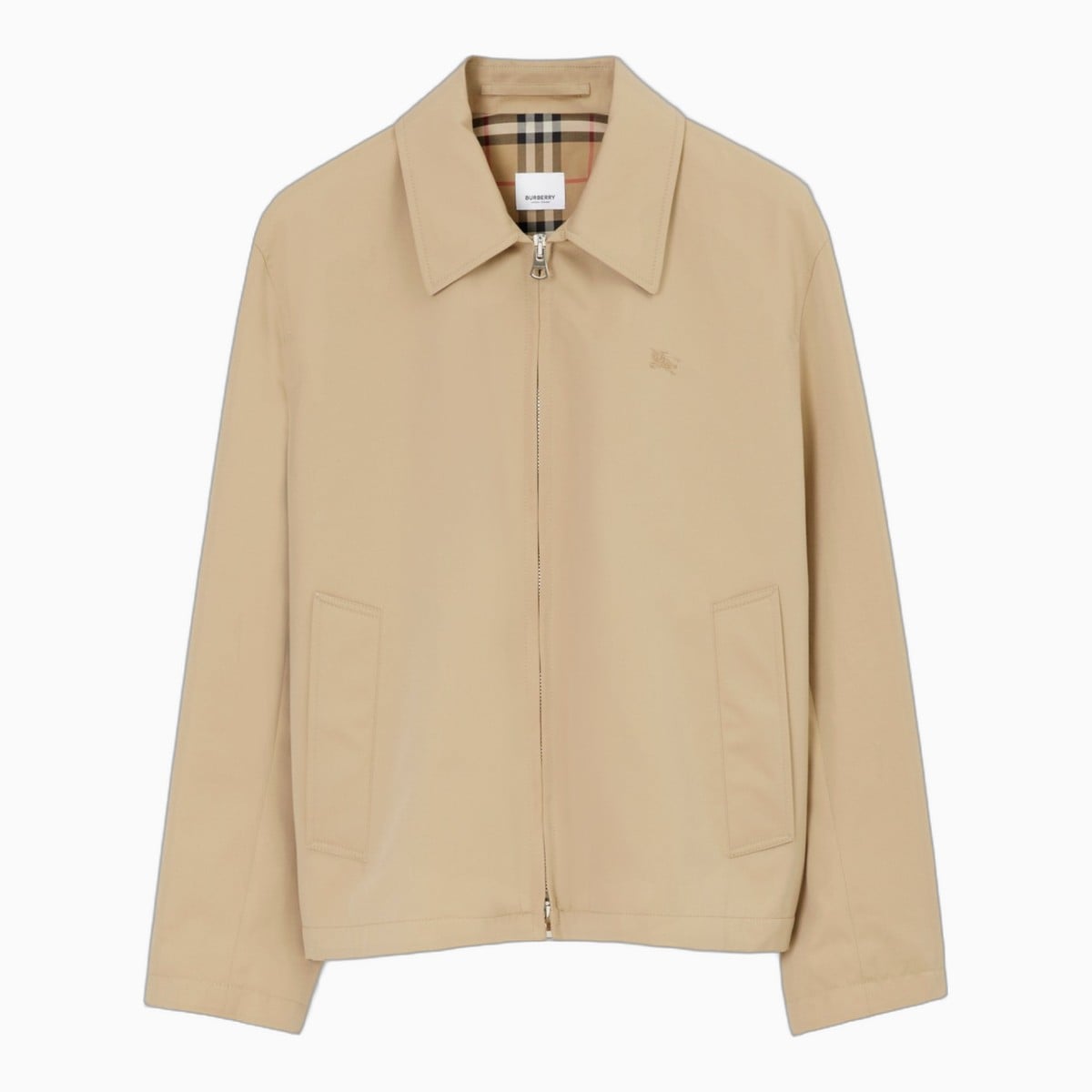 Beige gabardine Harrington jacket by Burberry