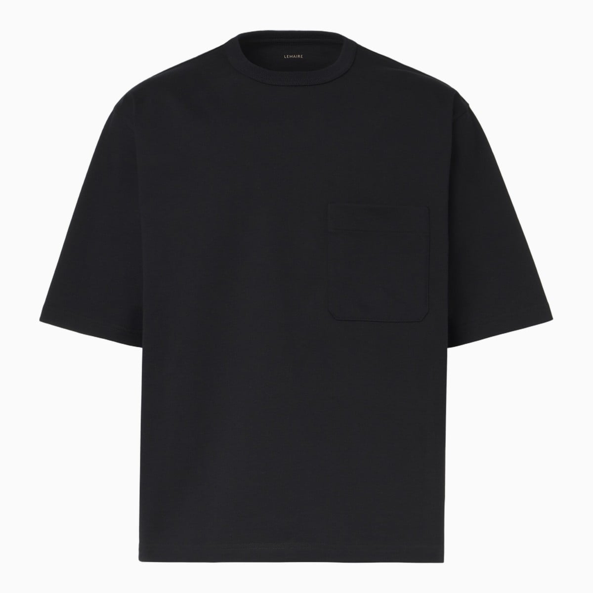 Black cotton jersey pocket T-shirt by Lemaire