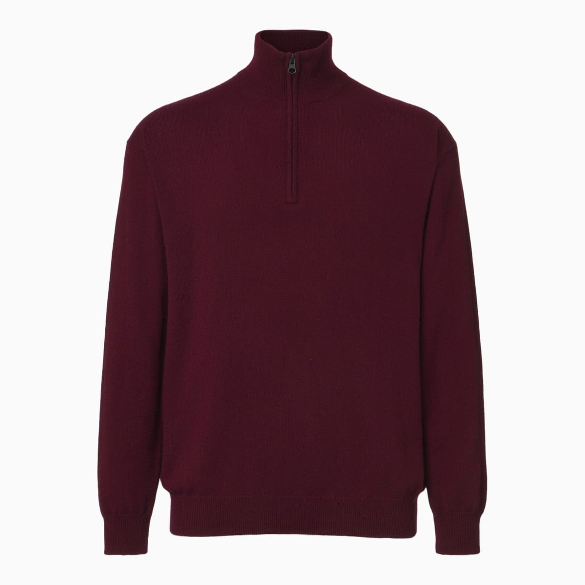 Burgundy cashmere half-zip sweater by Lisa Yang