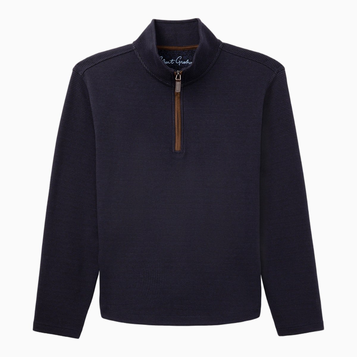 Navy quarter-zip sweater by Robert Graham