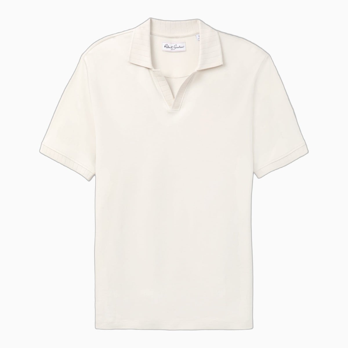 White short-sleeve polo by Robert Graham