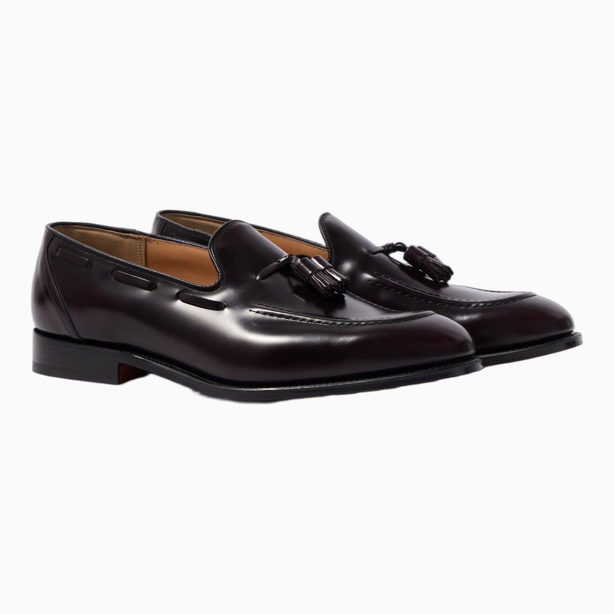burgundy Church's Kingsley tasseled leather loafers