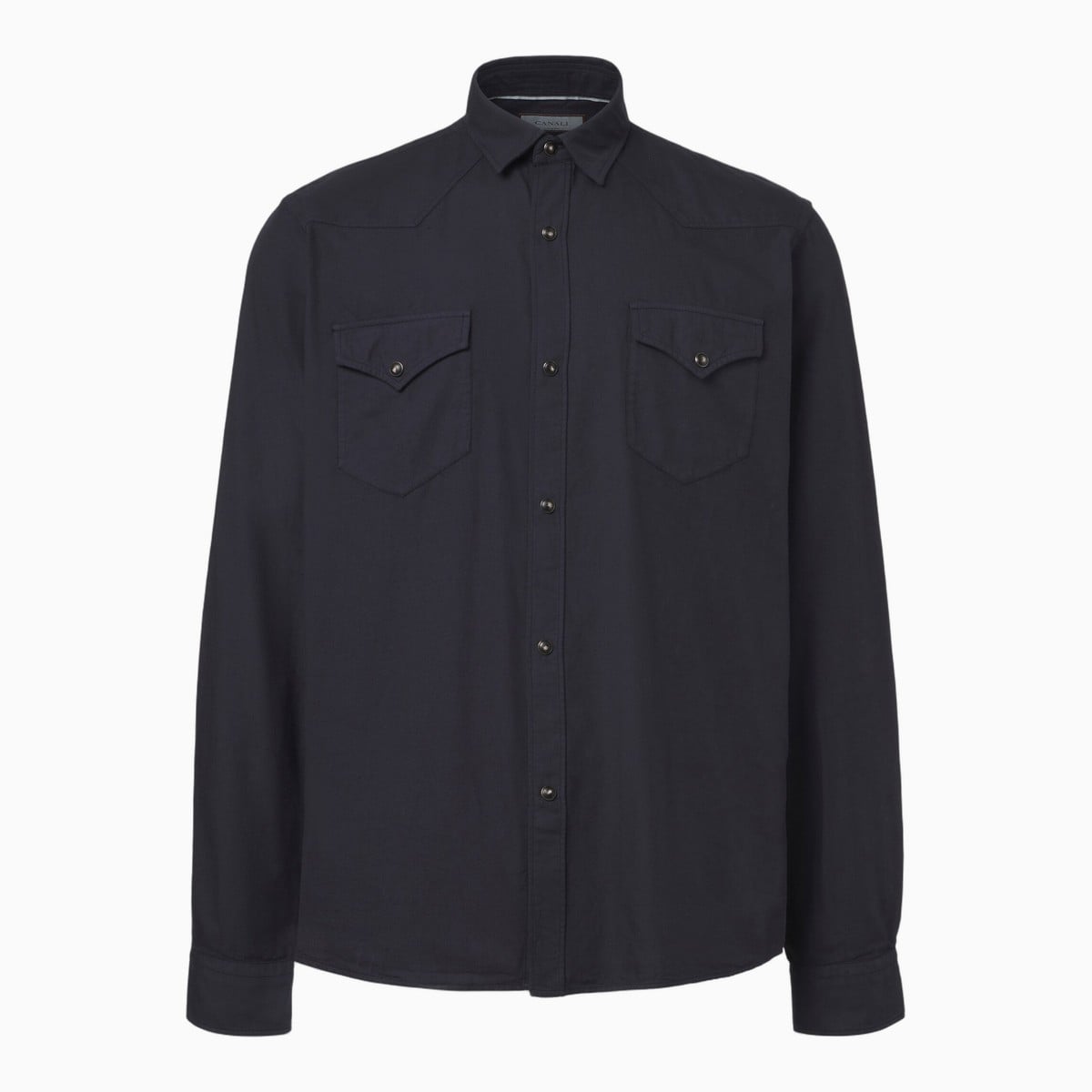 navy Canali cotton shirt
