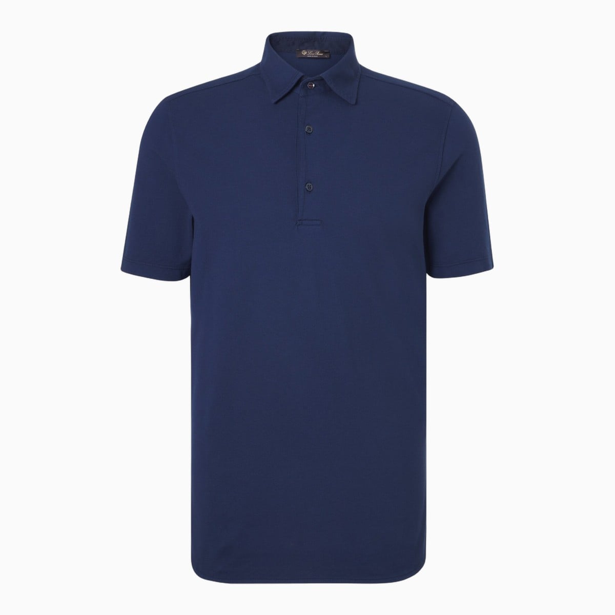navy Loro Piana cotton piqué polo shirt