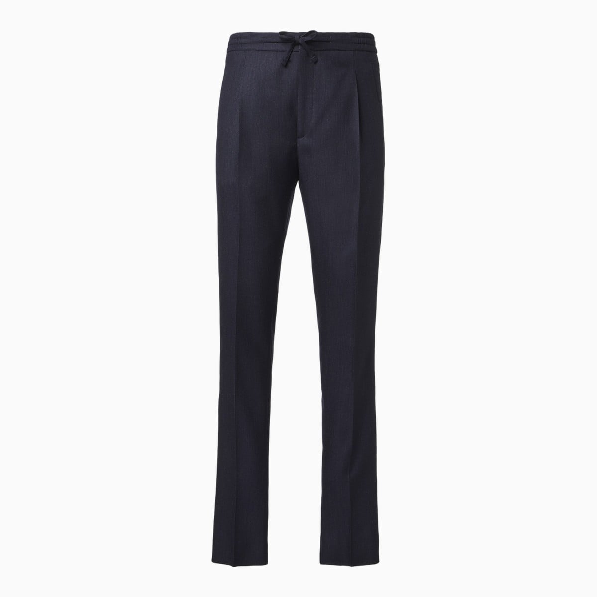 navy Lardini wool slim trousers