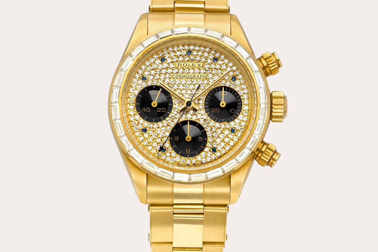 Rolex Cosmograph Daytona "The King" reference 6270 in yellow gold with diamond bezel - Luxe Digital