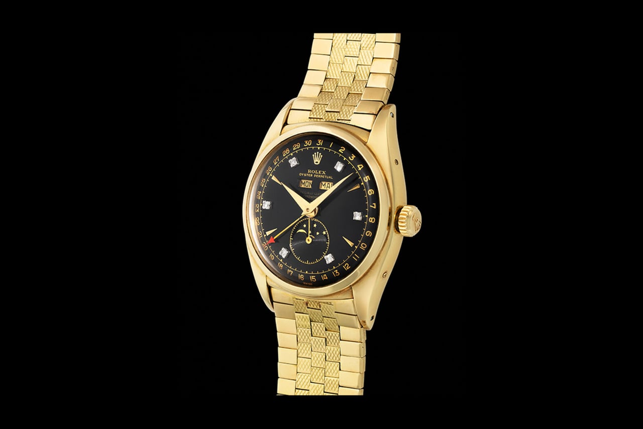 Rolex reference 6062 in yellow gold with black star dial - Luxe Digital