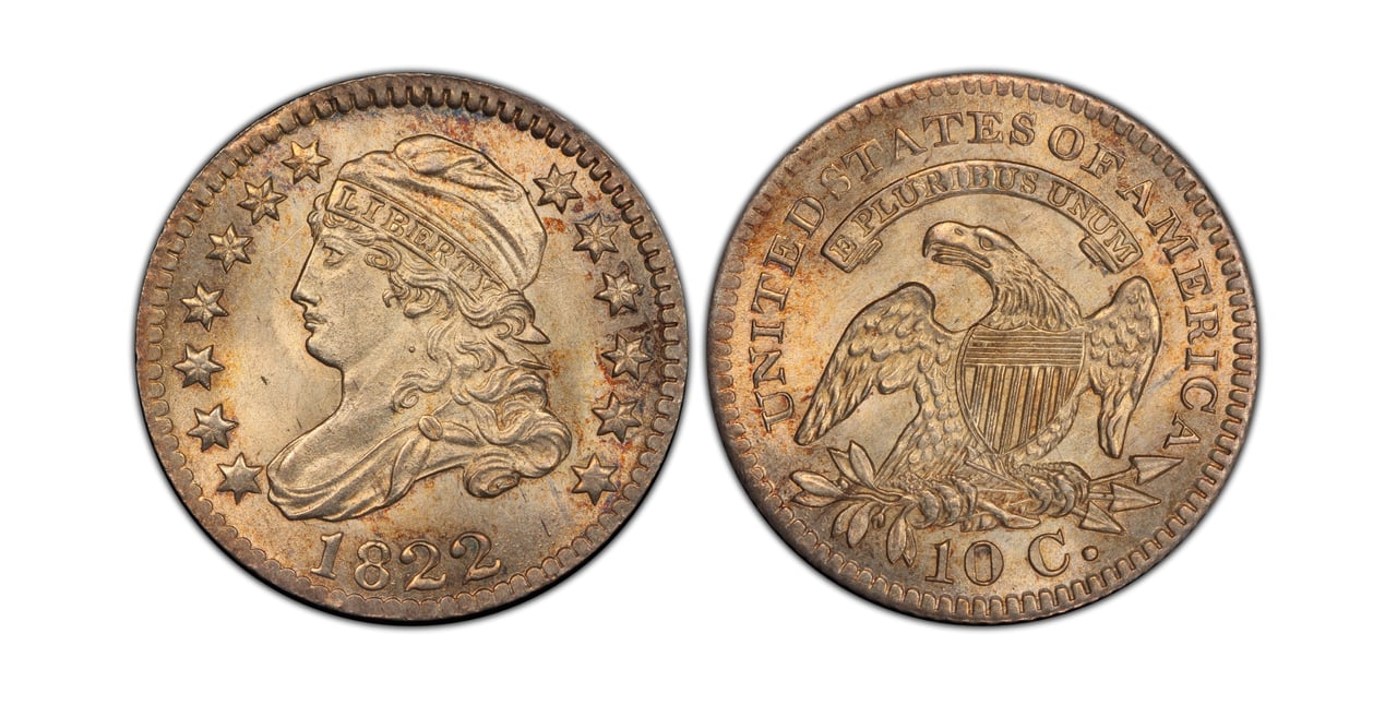 most valuable dimes 1822 capped bust dime - Luxe Digital