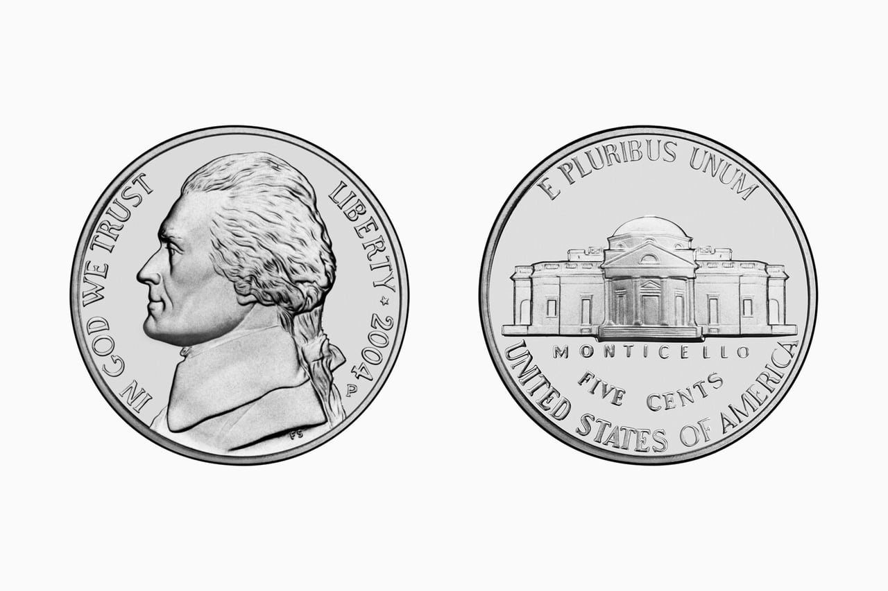 A classic uncirculated Jefferson nickel, the same design as the 1949-D Over S - Luxe Digital