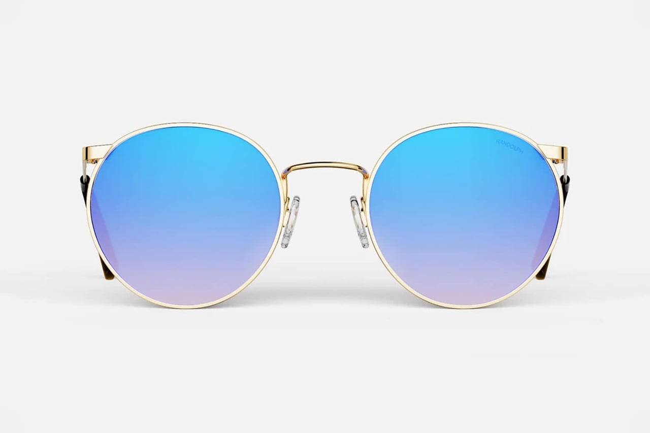 randolph engineering sunglasses P3 round gold non polarized luxe digital