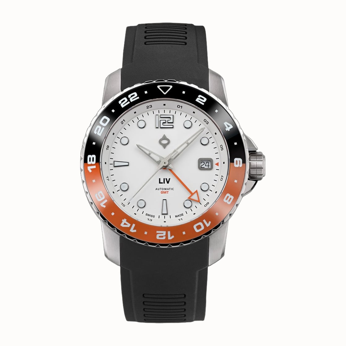 LIV Trekker GMT Summit White ceramic bezel watch - Luxe Digital