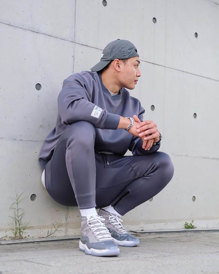style jordan 11 cool grey on feet jjh20576 - Luxe Digital