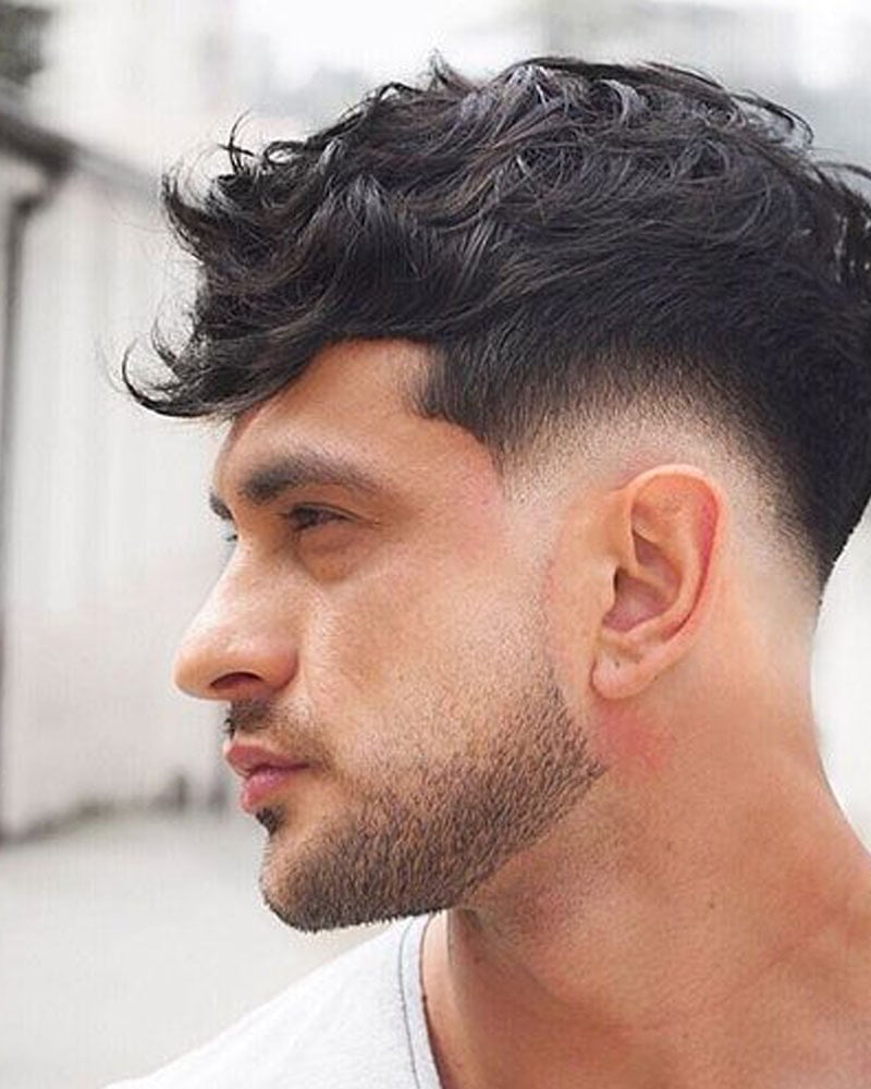 taper fade haircuts men wavy messy top taper fade Luxe Digital