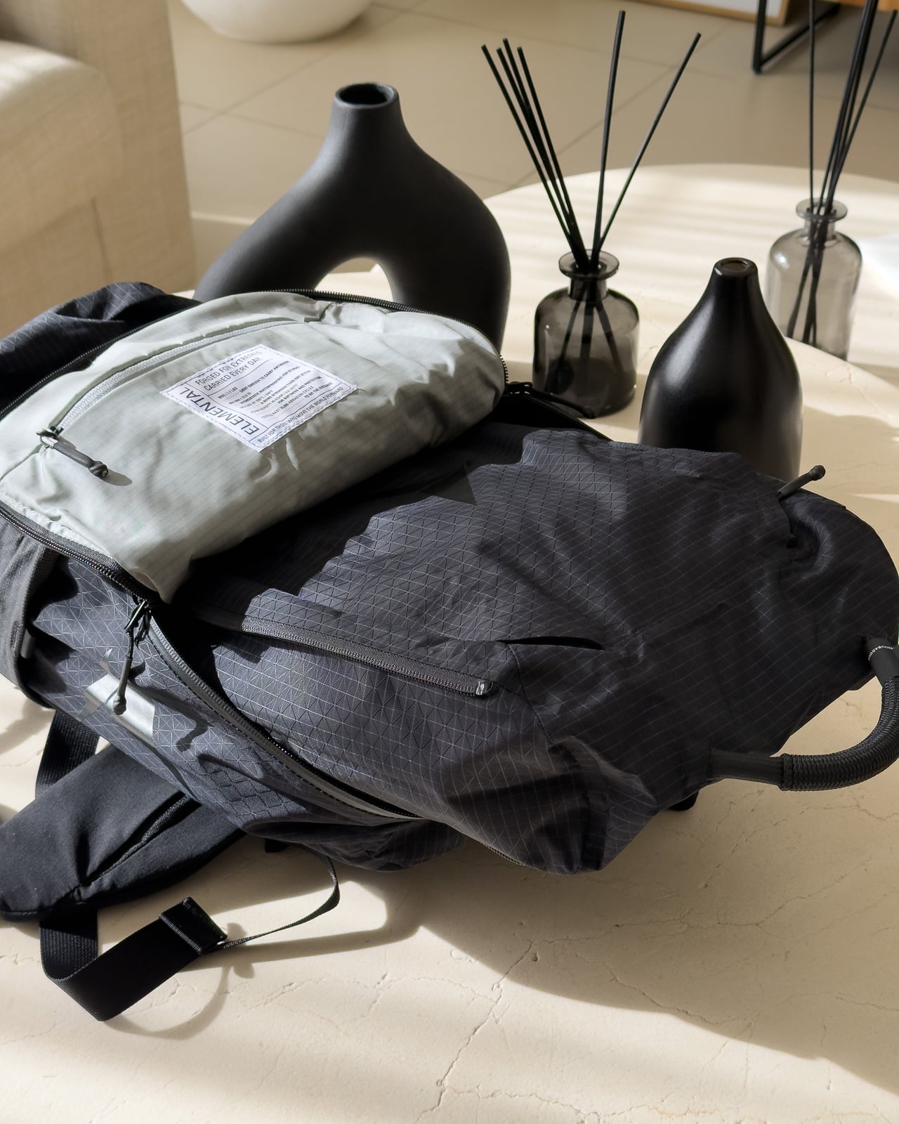 Both packing domes fit together inside the Troubadour Elemental Backpack - Luxe Digital