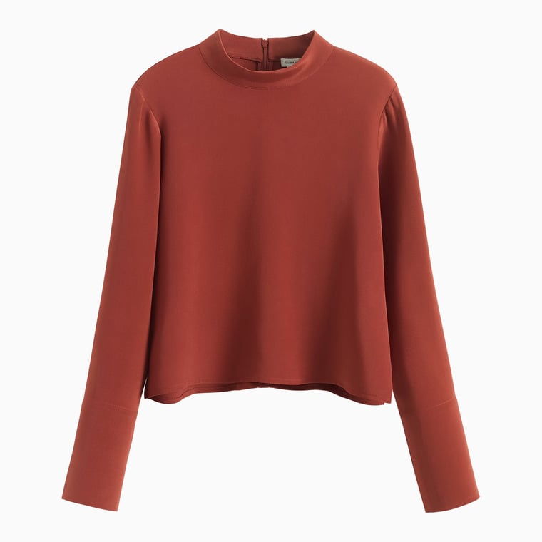women business professional dress code guide cuyana silk mock neck top - Luxe Digital