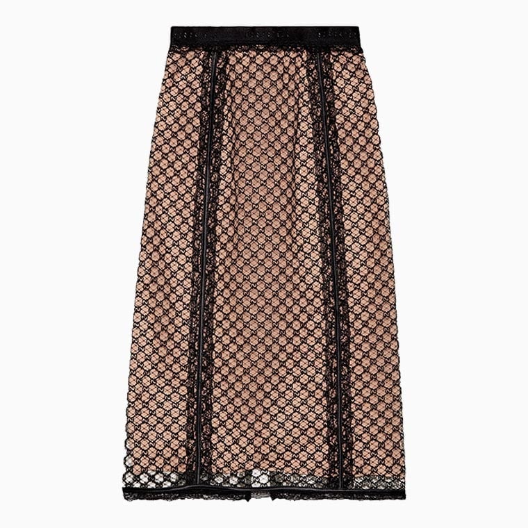 women cocktail attire guide gucci gg net skirt with lace trims - Luxe Digital