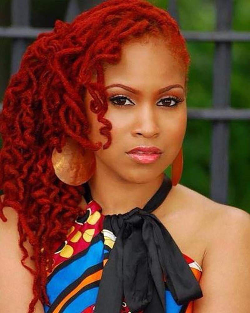 women dreadlock hairstyles curly colored dreads - Luxe Digital