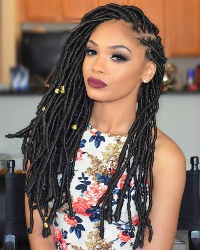 women dreadlock hairstyles fauxlocs - Luxe Digital