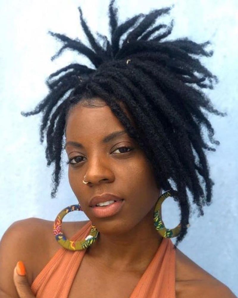 women dreadlock hairstyles short freeform dreads - Luxe Digital